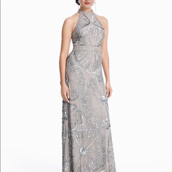 Adrianna Papell Dresses & Skirts - Adrianna-Papell Halter sequins and beads dress